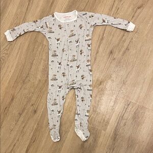 Magnetic Me Gray Animal Print Footie